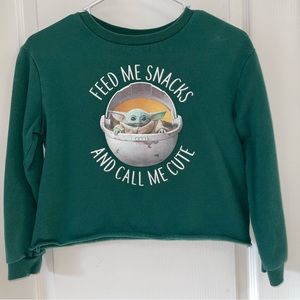 Star Wars Baby Yoda Cropped Sweatshirt 10/12